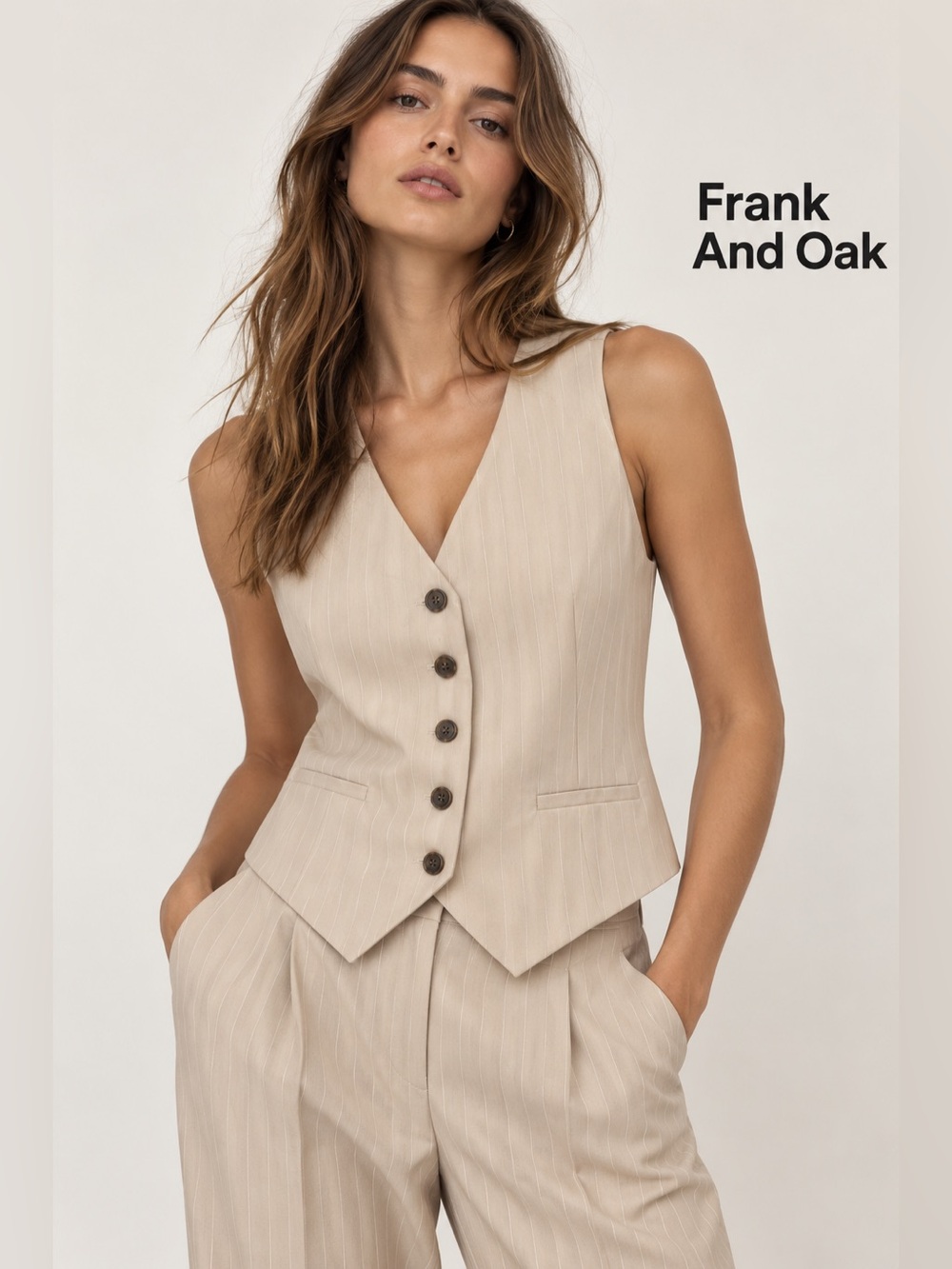 NWT FRANK AND OAK PINSTRIPED VEST